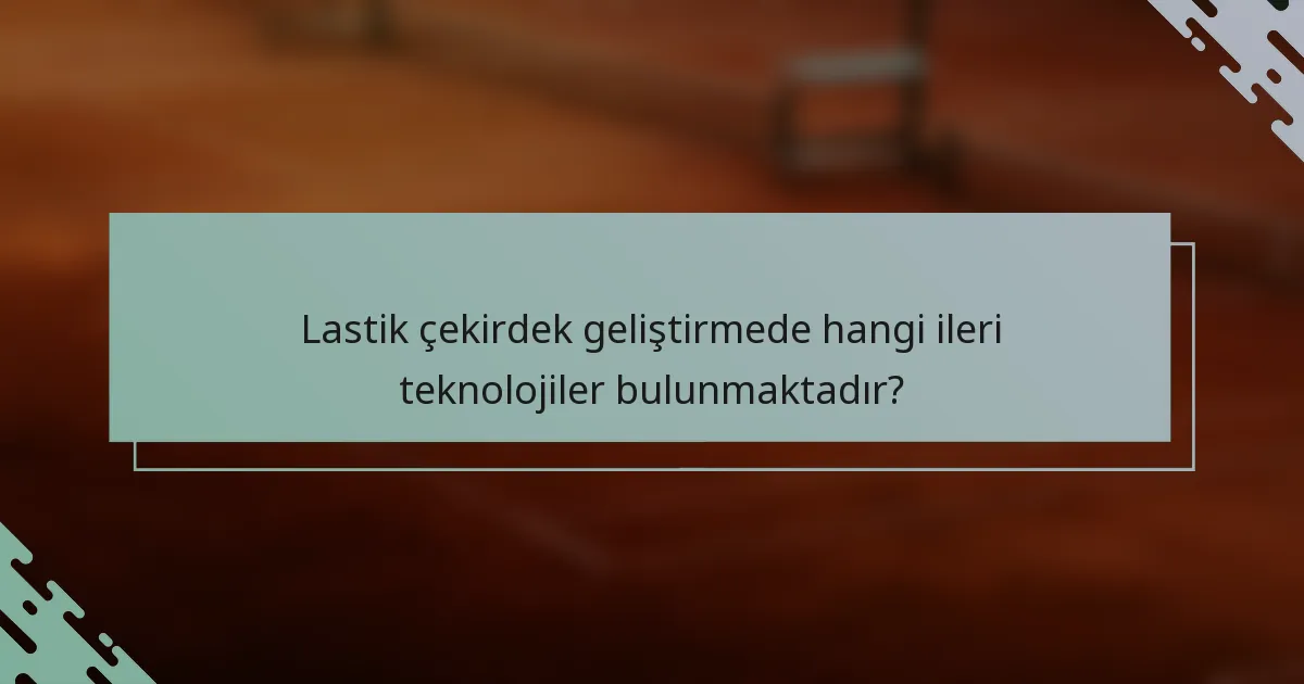 Lastik çekirdek geliştirmede hangi ileri teknolojiler bulunmaktadır?