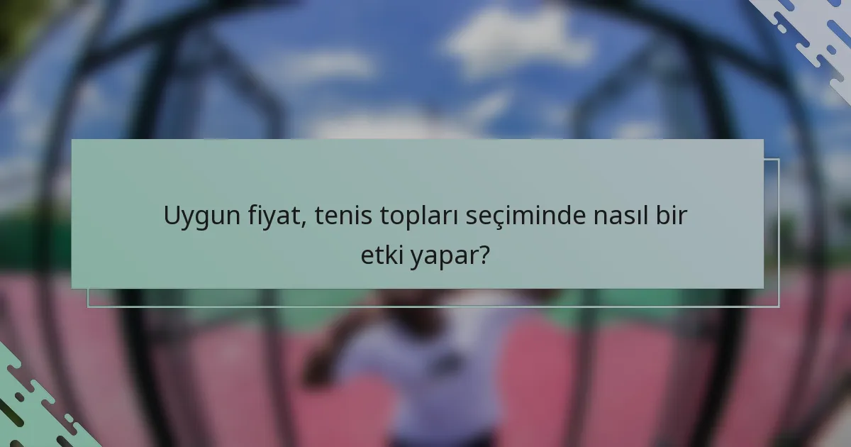 Uygun fiyat, tenis topları seçiminde nasıl bir etki yapar?